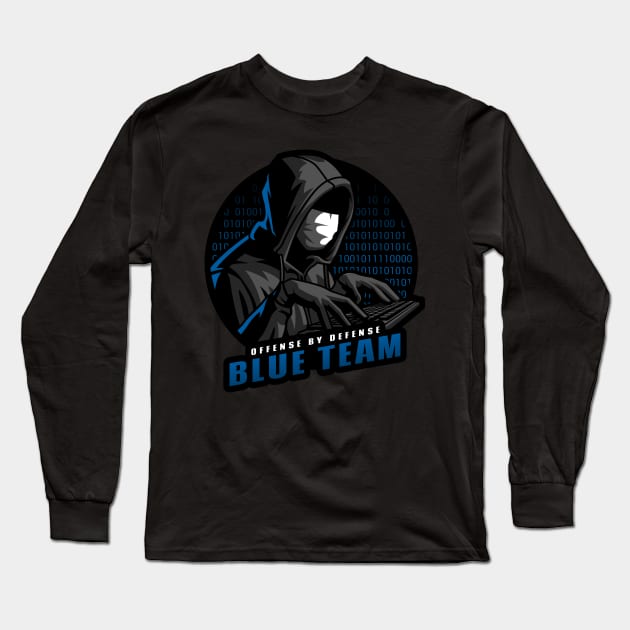 Blue Team | Hacker Design Long Sleeve T-Shirt by leo-jess